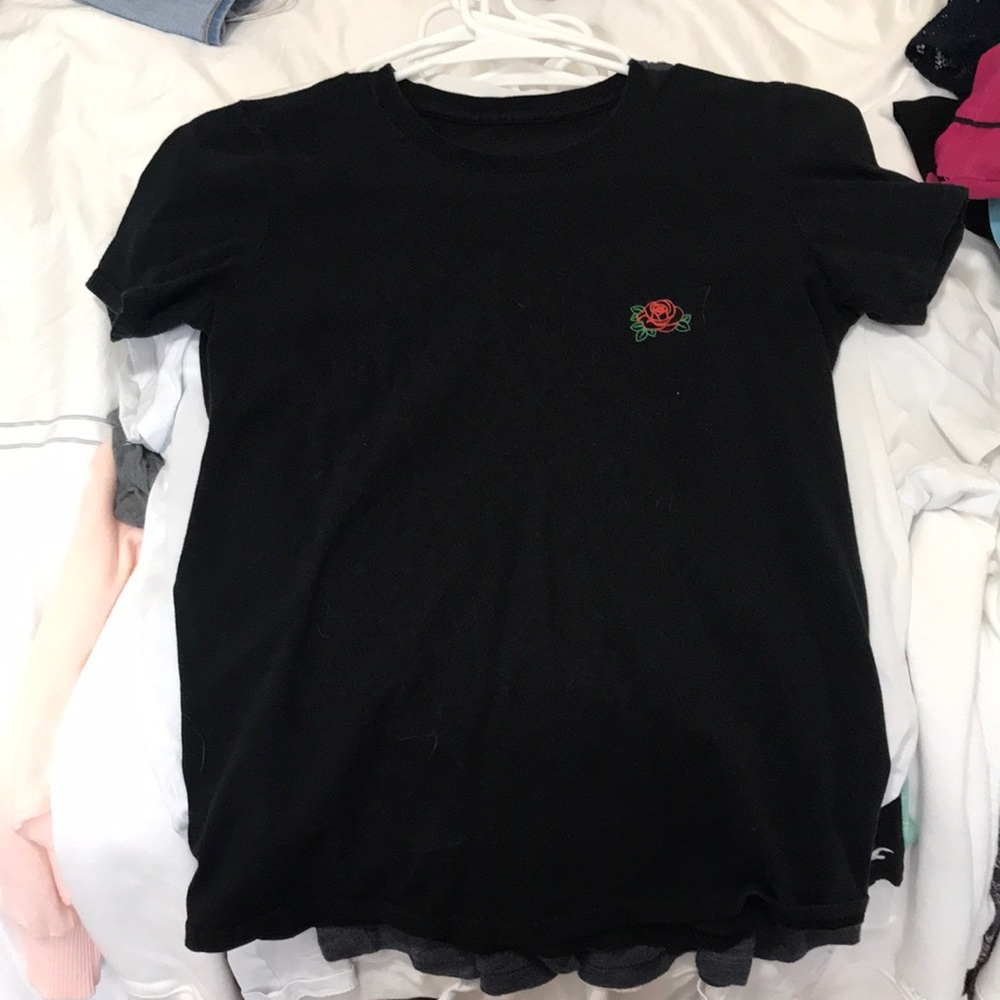 Black Embroidered T-shirt
